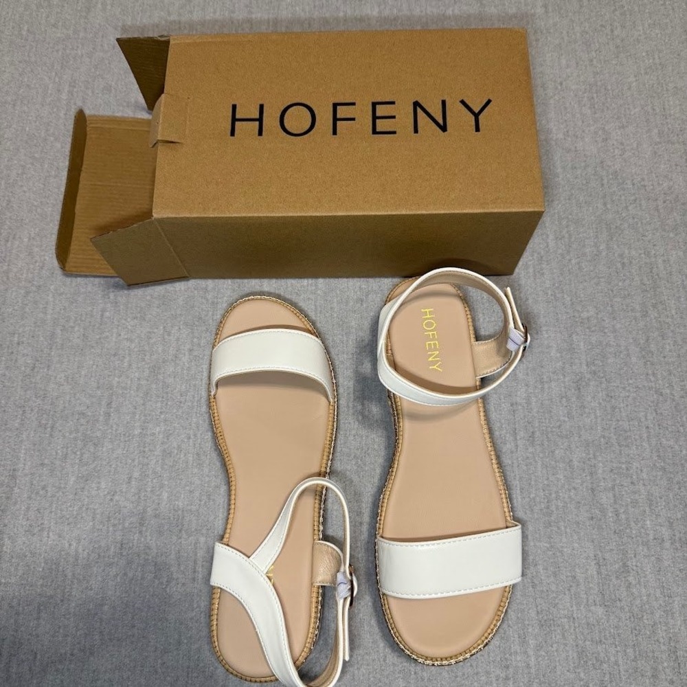 HOFENY Women White Platform Espadrille Wedge Sandals Ankle Strap Buckle - Picture 4 of 5